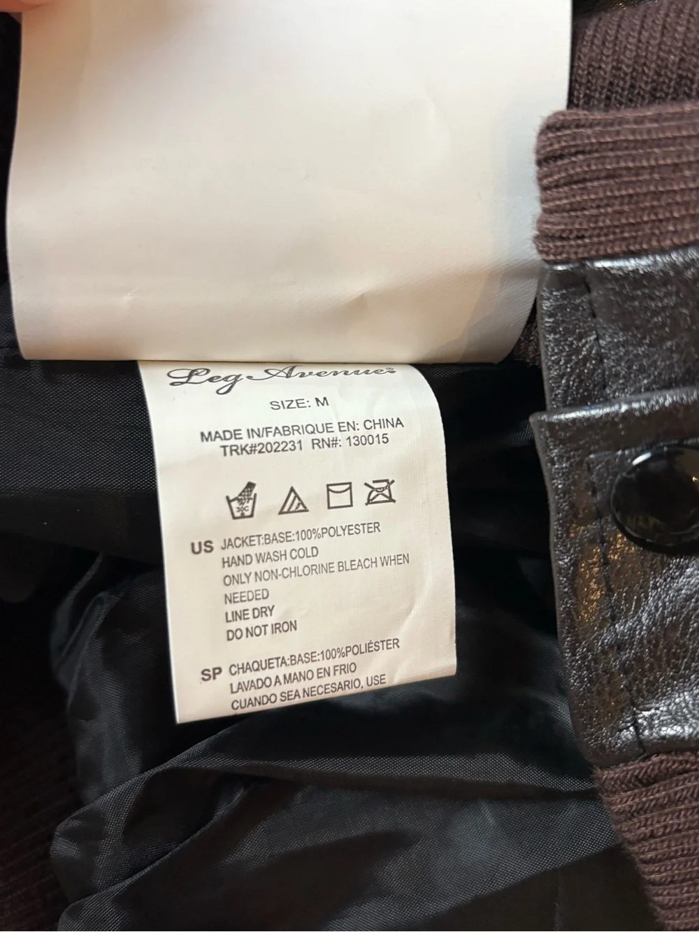Leg Avenue Dark Brown Bomber Jacket with Shearling Collar and Patches